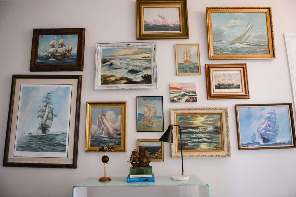 The nautical gallery greets guests as they come upstairs. 