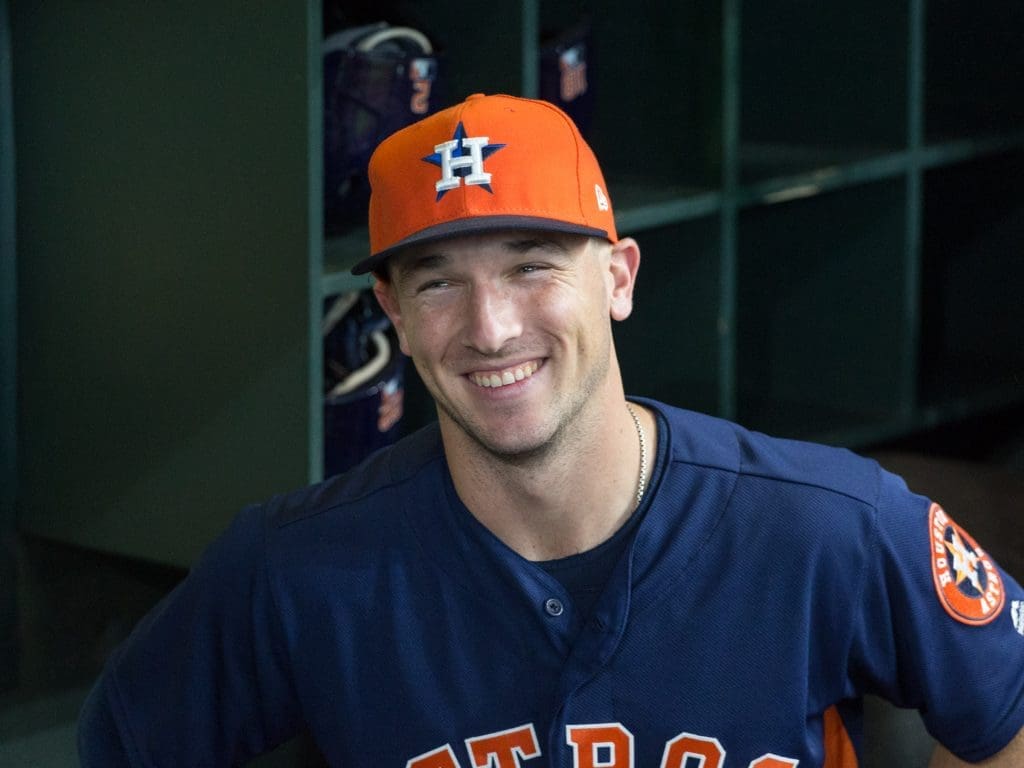 Alex Bregman is having the time of his life with the Houston Astros. (Photo by F. Carter Smith.)