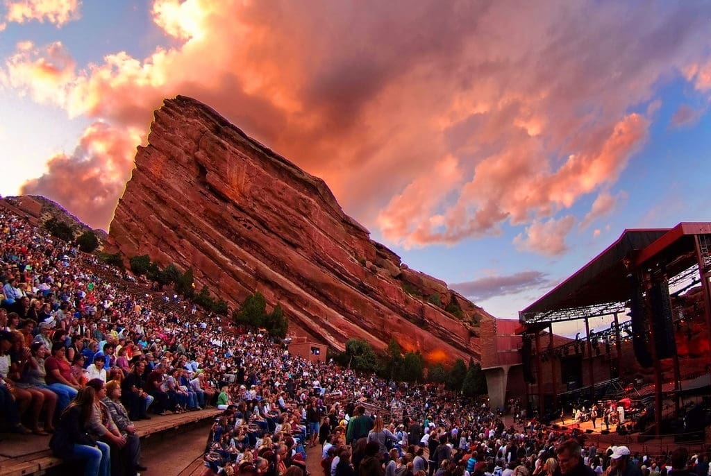 The Denver area's Red Rocks Amphitheatre is one of the most stunning places in the world to watch a concert. (Courtesy of Denver Arts Venues, photo by Stevie Crecelius.)