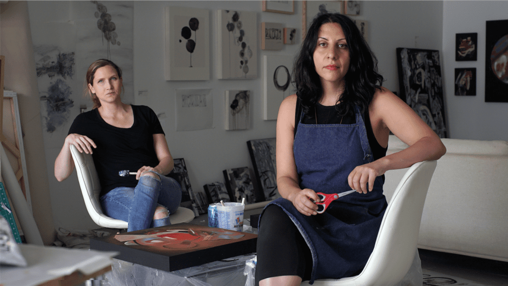 Artists Emily Dingmann and Elena Soterakis 