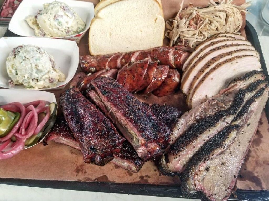 After hours, Willow's Texas BBQ offers up tantalizing menu items like tacos and the Brisket Hug. 