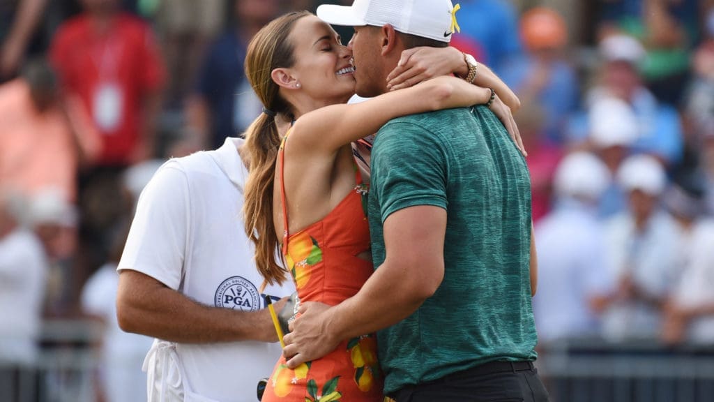 Brooks Koepka's girlfriend, Jena Sims, was way more excited about his PGA Championship win that he was.