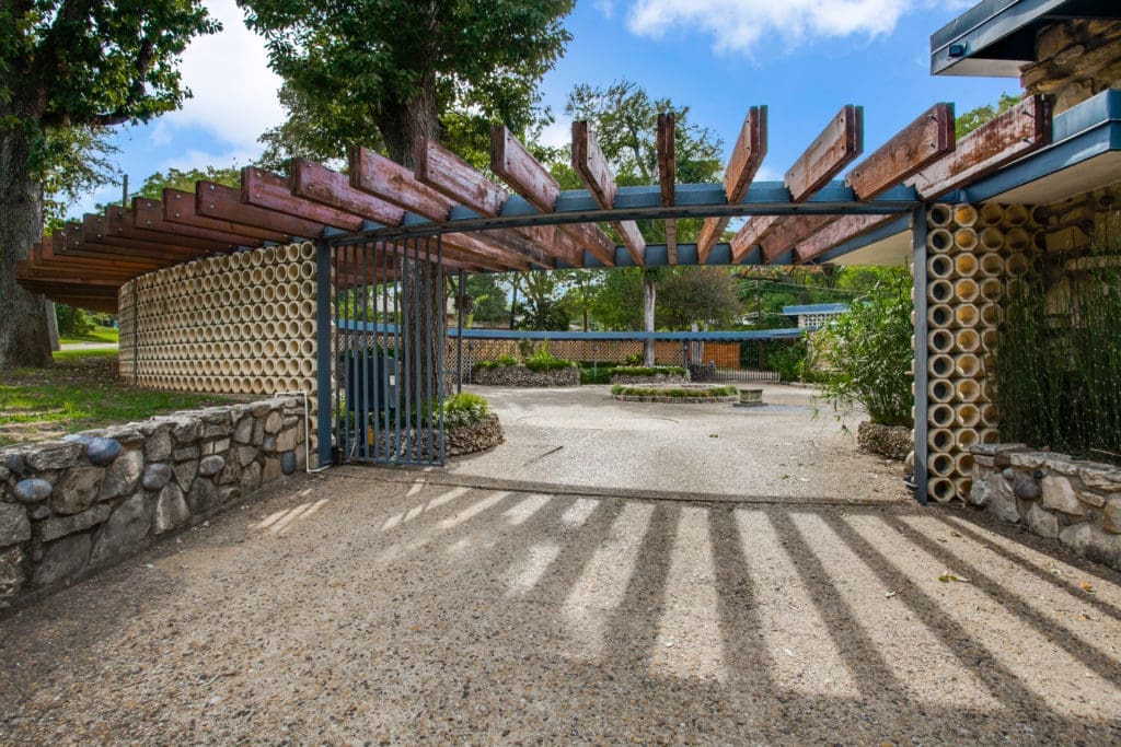 The mid-century modern home is nicknamed the Round House. 
