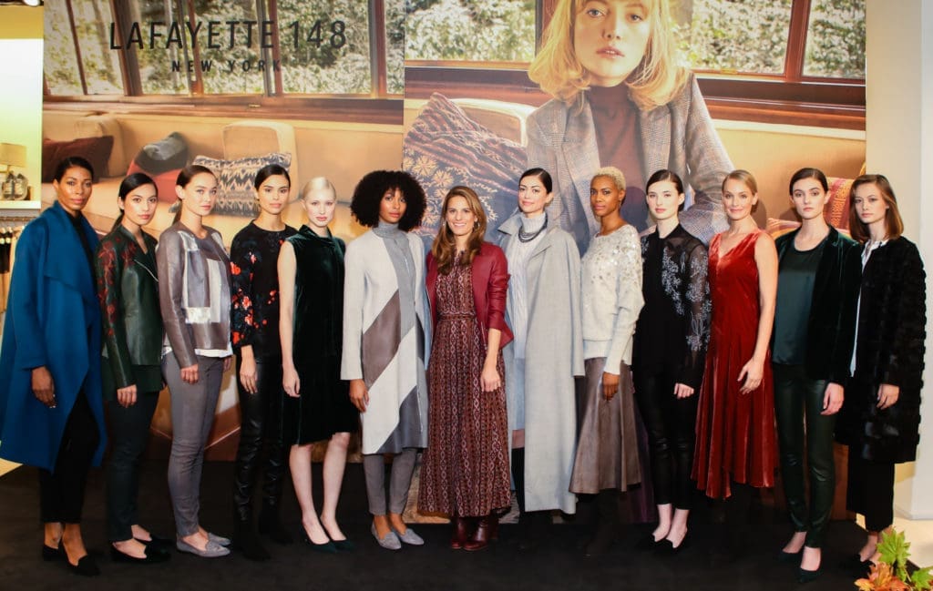 Brooke Jaffe with models in Lafayette 148