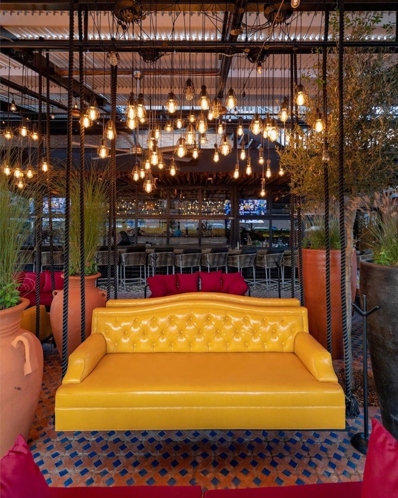 The interior is inspired by the bright colors of Mexico.