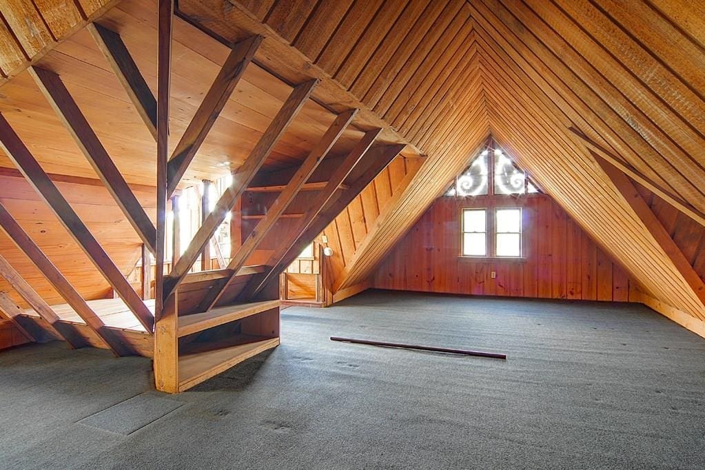 The fourth floor attic serves as more living space and has hidden compartments in the walls for AC units. 