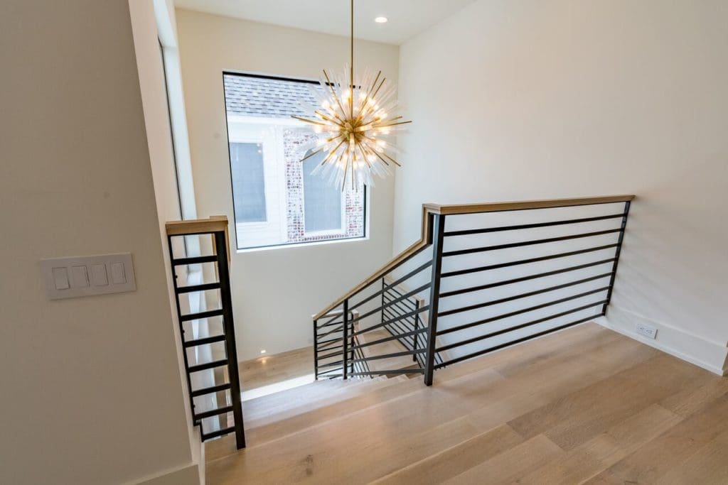 The view from the stairs highlights the home's ample natural light. 
