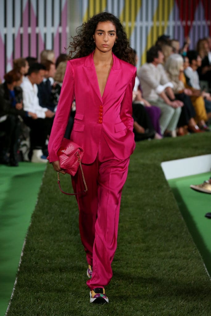 A model walks the runway for ESCADA SS19 at Park Avenue Armory on September 9, 2018 in New York City.