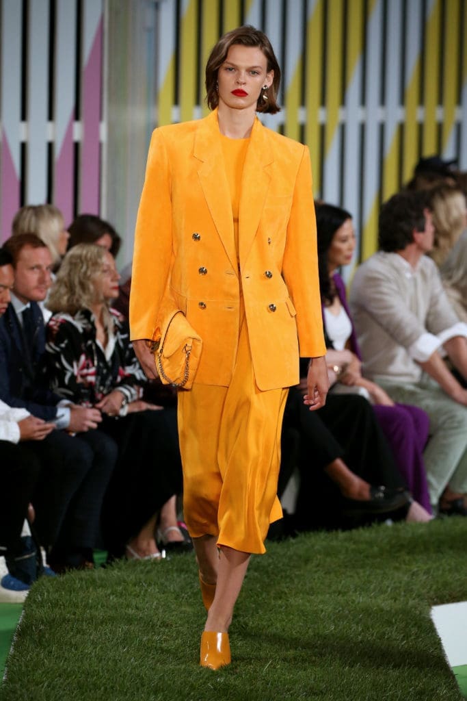 A model walks the runway for ESCADA SS19 at Park Avenue Armory on September 9, 2018 in New York City.