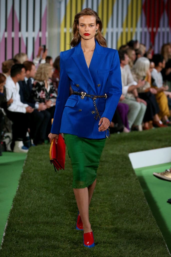 A model walks the runway for ESCADA SS19 at Park Avenue Armory on September 9, 2018 in New York City.
