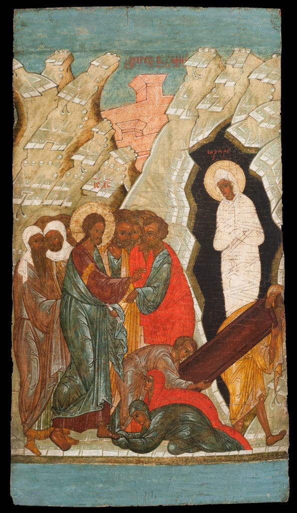 "Raising of Lazarus," 1400-1420 (The Menil Collection, Houston. Photo Paul Hester)