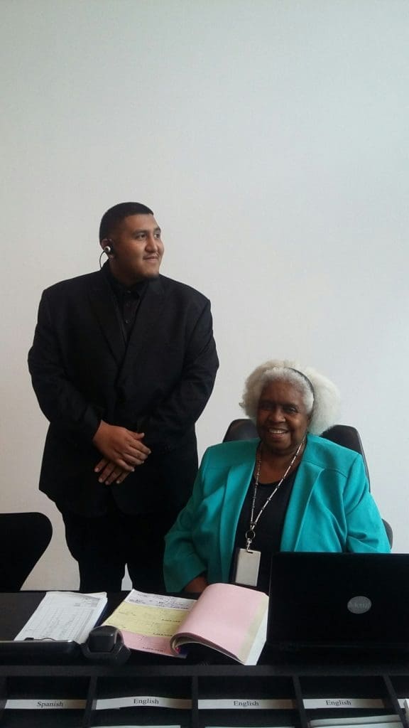 Erik Valdez and Thelma Smith once again man the museum's front desk.
