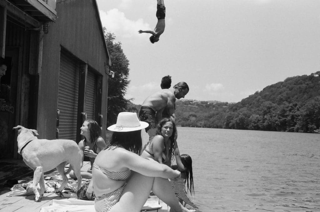 Carrington takes the old-school approach, shooting on film. 