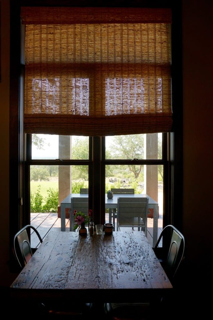 The inn has a communal dining room. 