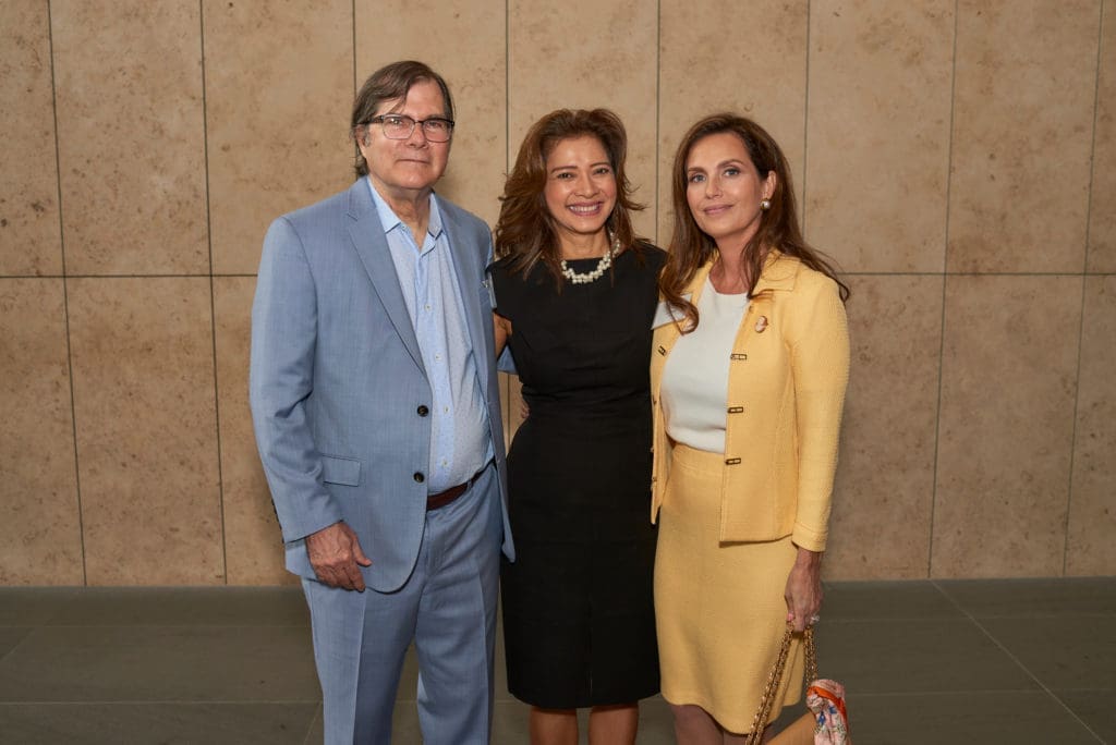 David Petree, Asia Society Texas Center president Bonna Kol, and Davana Petree. Thursday, September 13, 2018 Ð Bank of America Women's Leadership Series: Women in Culinary Arts luncheon and panel featuring Christine Ha, Jenni Tranweaver, and Kiran Verma and moderated by Vani Rao, at Asia Society Texas Center. Jeff Fantich photo.