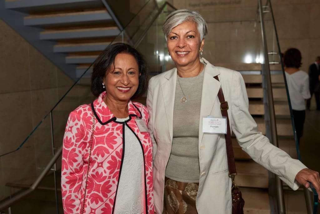 Shaila Patel and Poona Puri. Thursday, September 13, 2018 Ð Bank of America Women's Leadership Series: Women in Culinary Arts luncheon and panel featuring Christine Ha, Jenni Tranweaver, and Kiran Verma and moderated by Vani Rao, at Asia Society Texas Center. Jeff Fantich photo.