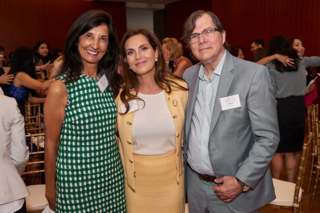 Sultana Mangalji and Davana and David Petree. Thursday, September 13, 2018 Ð Bank of America Women's Leadership Series: Women in Culinary Arts luncheon and panel featuring Christine Ha, Jenni Tranweaver, and Kiran Verma and moderated by Vani Rao, at Asia Society Texas Center. Jeff Fantich photo.