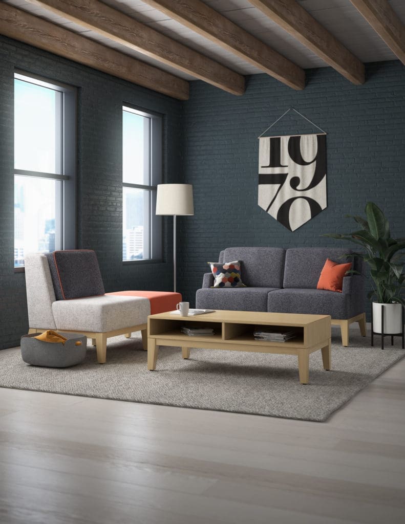 This very "resi-mercial" look by Kimball using the Pose Collection is carried at OFI.