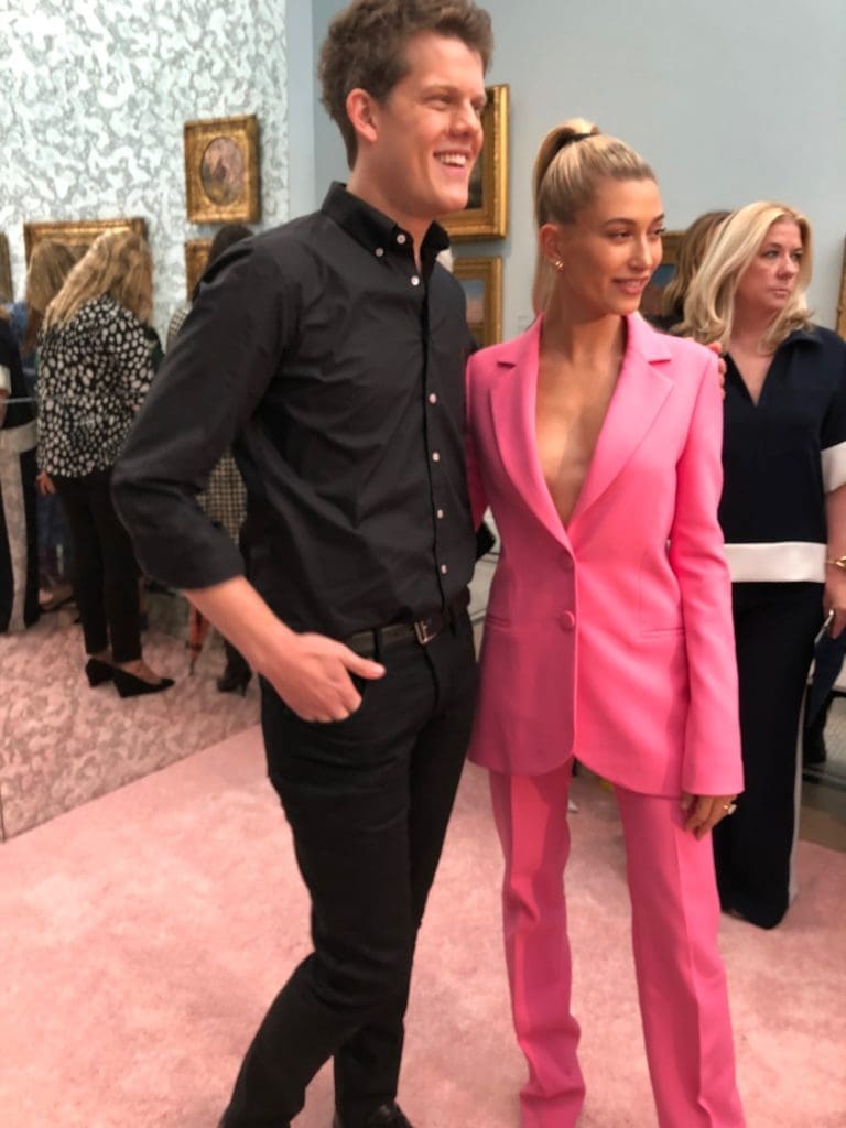 Wes Gordon, Hailey Baldwin at Carolina Herrera runway show New York Fashion Week