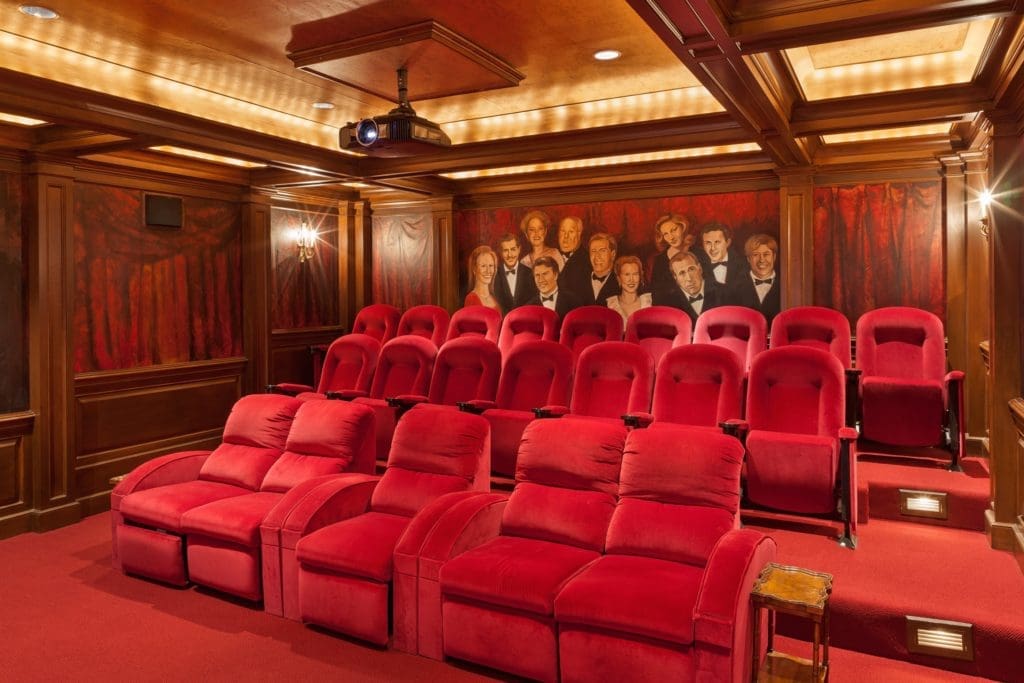The media room in this home on River Oaks Boulevard is the modern homeowner's must-have toy.