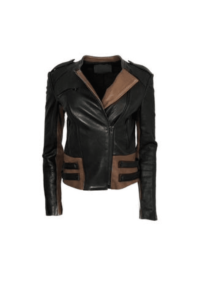 <a href=“http://www.thelittlebirdinc.com/collections/jackets/products/alc-size-4-brown-black-zip-moto-jacket-outwear”>ALC Jacket, $245.00.</a>