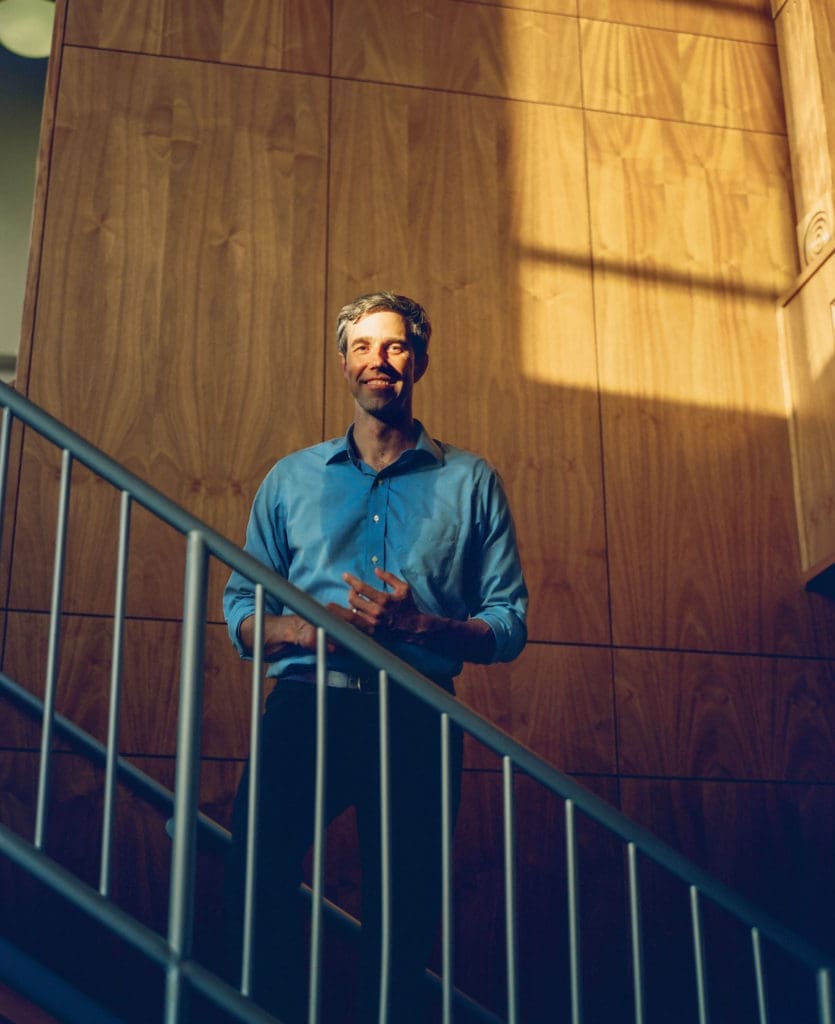 Beto O’Rourke strikes a pose during a whirlwind Houston visit.