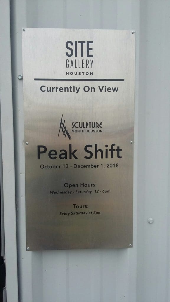 "Peak Shift" at SITE Gallery at The Silos at Sawyer Yards has public hours Wednesdays through Saturdays, noon to 6 pm, with complimentary art tours every Saturday at 2 pm. 