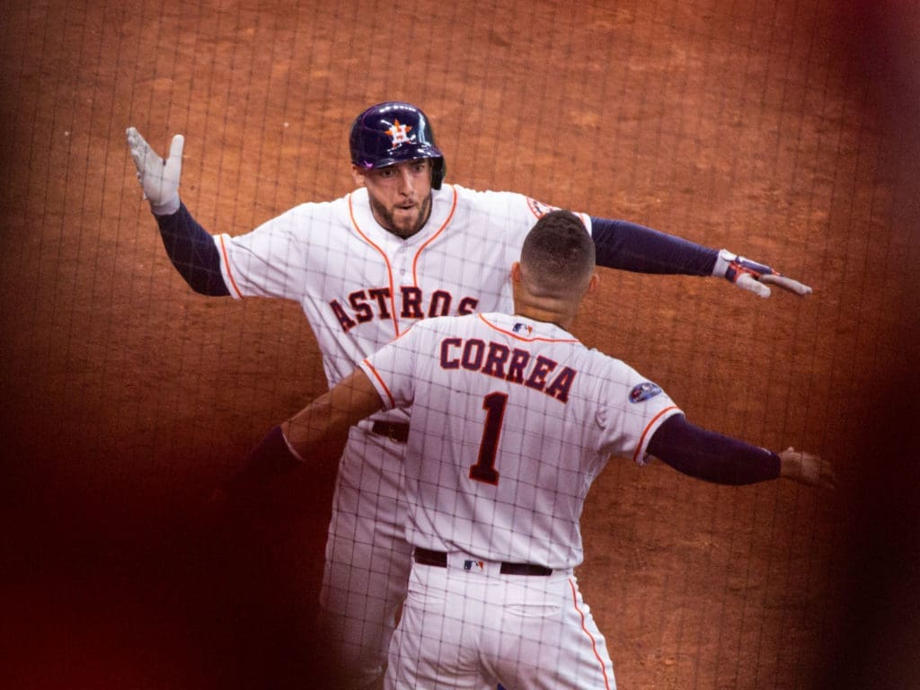 The Astros racked up 12 hits to the Indians three in Game 1 of the playoff series. (Photo by F. Carter Smith.)