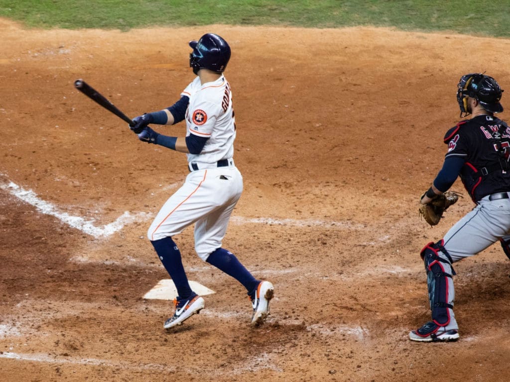 Marwin Gonzalez delivered the game-changing two-run double for the Astros. (Photo by F. Carter Smith.)