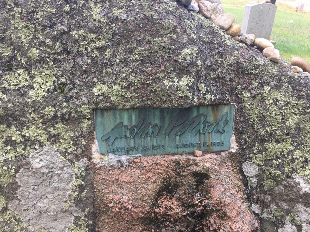 Jackson Pollock's final resting place, Green River Cemetery, Springs, East Hampton, New York. 