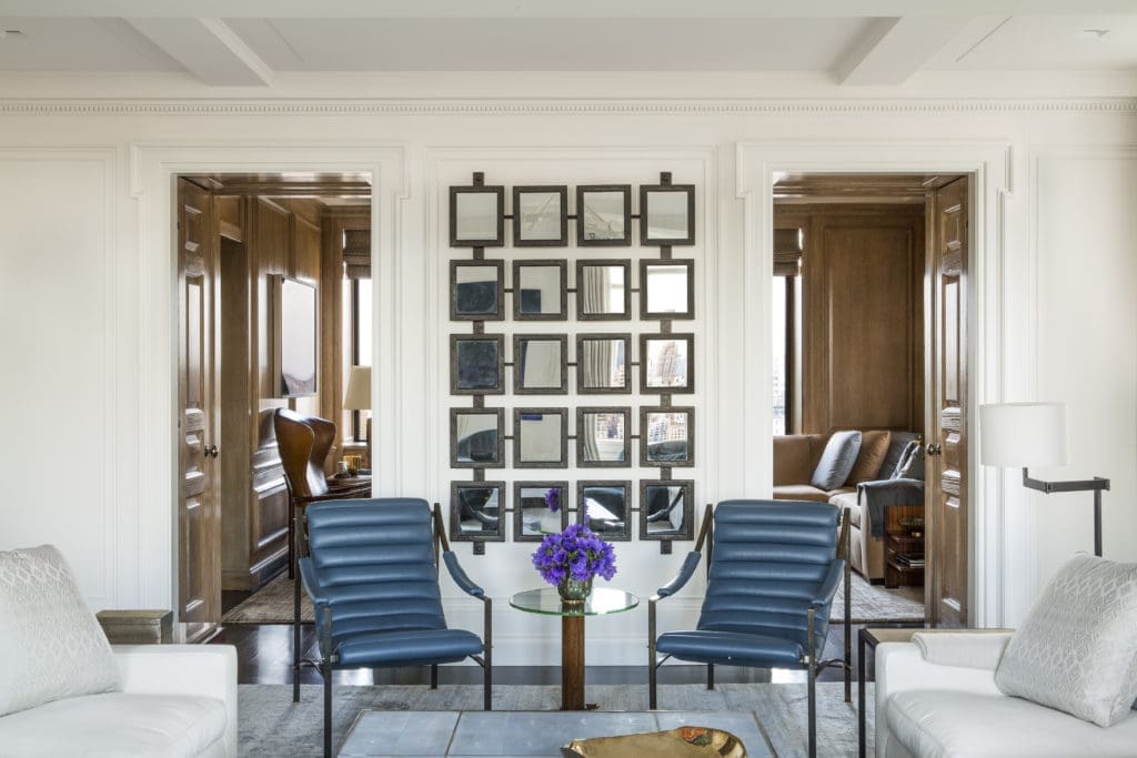 The Living Room at the home of Meg and Bennett Goodman in New York City.  Architecture by Ferguson and Shamamian.  Interior Design by Victoria Hagan. Photo by Lisa Romerein