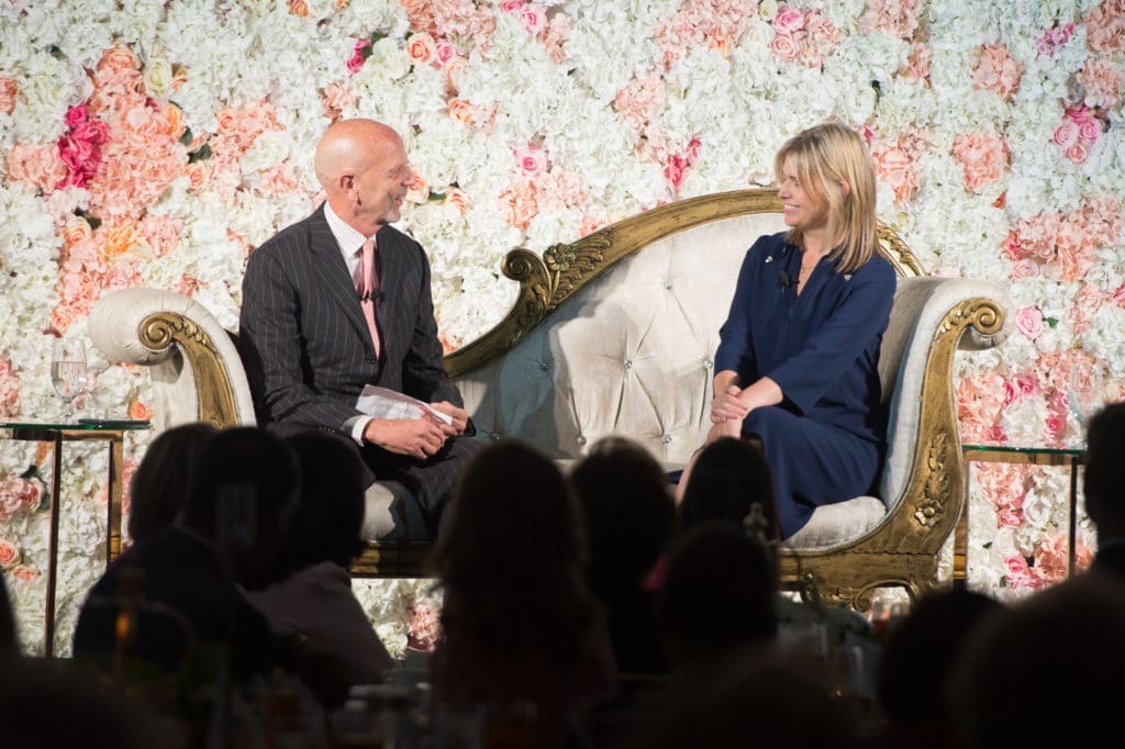 Clifford Pugh interviews British fashion designer Jenny Packham. (Photo  courtesy of Elizabeth Anthony)