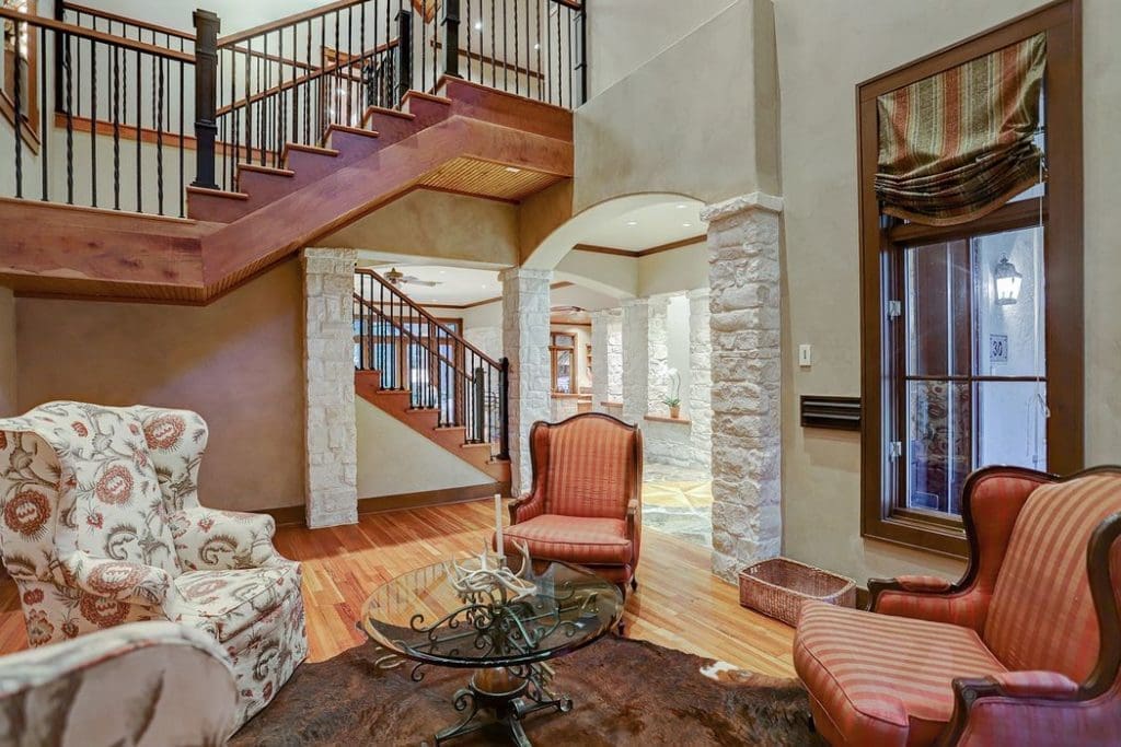 The floor plan is open and inviting. 