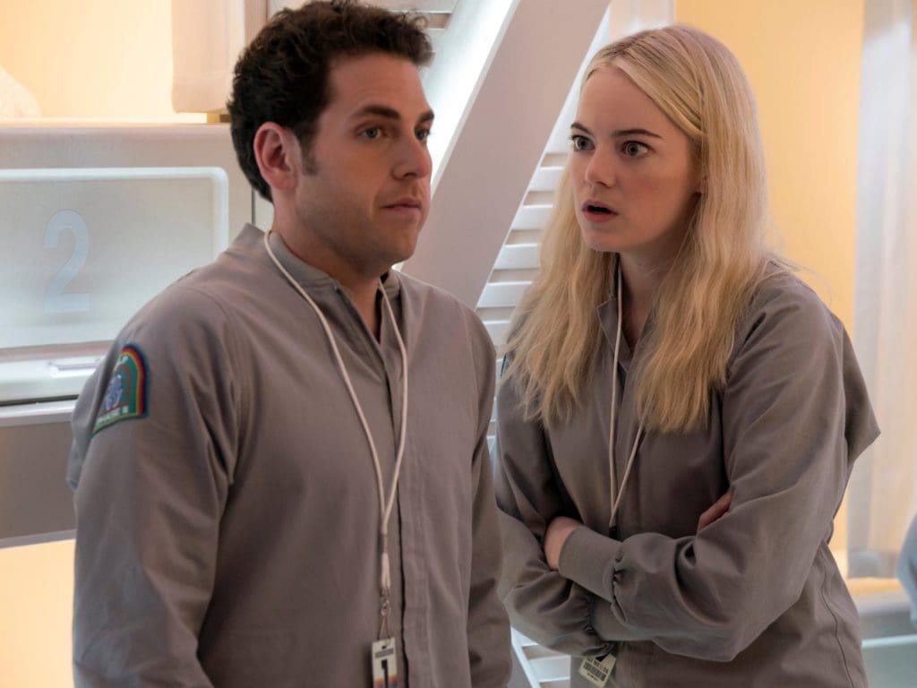 Jonah Hill and Emma Stone  are linked in Netflix's surreal Maniac.
