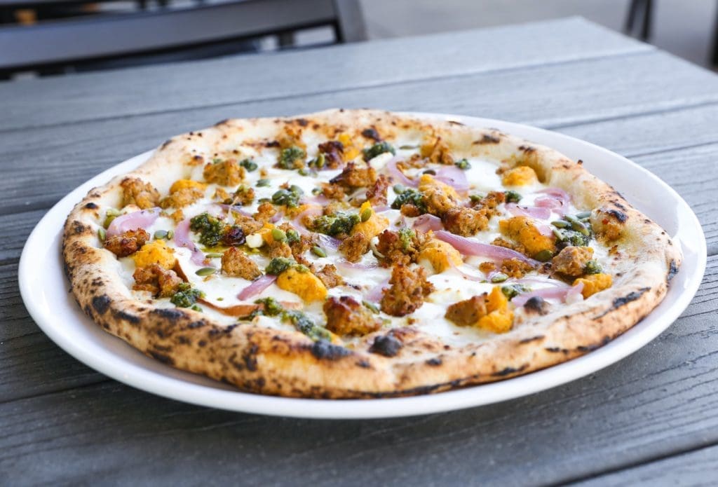 Cane Rosso's seasonal Squash and Sausage pie. 