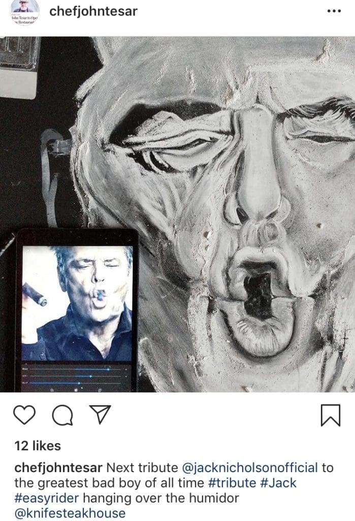 John Tesar's Knife Plano also pays homage to other famous bad boys such as Jack Nicholson.