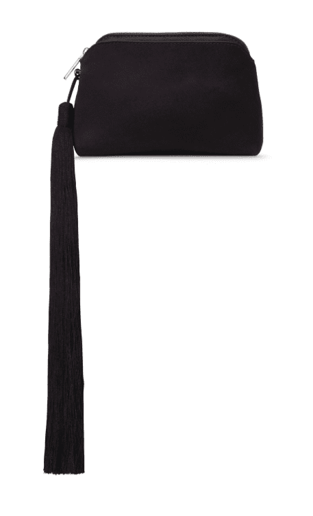 The Row mini satin tassel wristlet bag, $1,090, available at Neiman Marcus