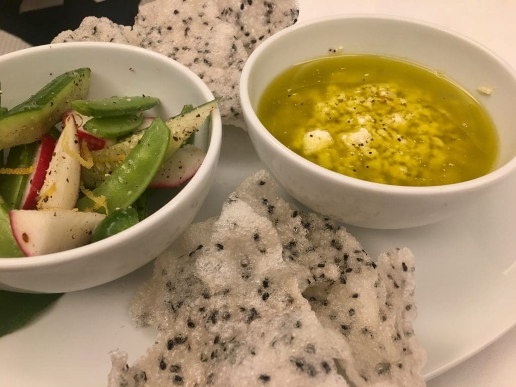 The deconstructed lemon poppy dip is as good in flavor as it is in presentation. 