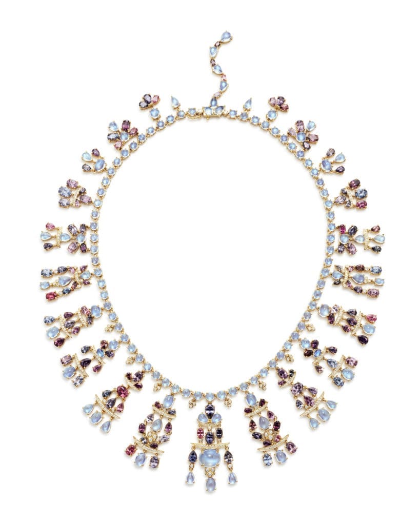 18K Seta Moon Necklace in Spinel