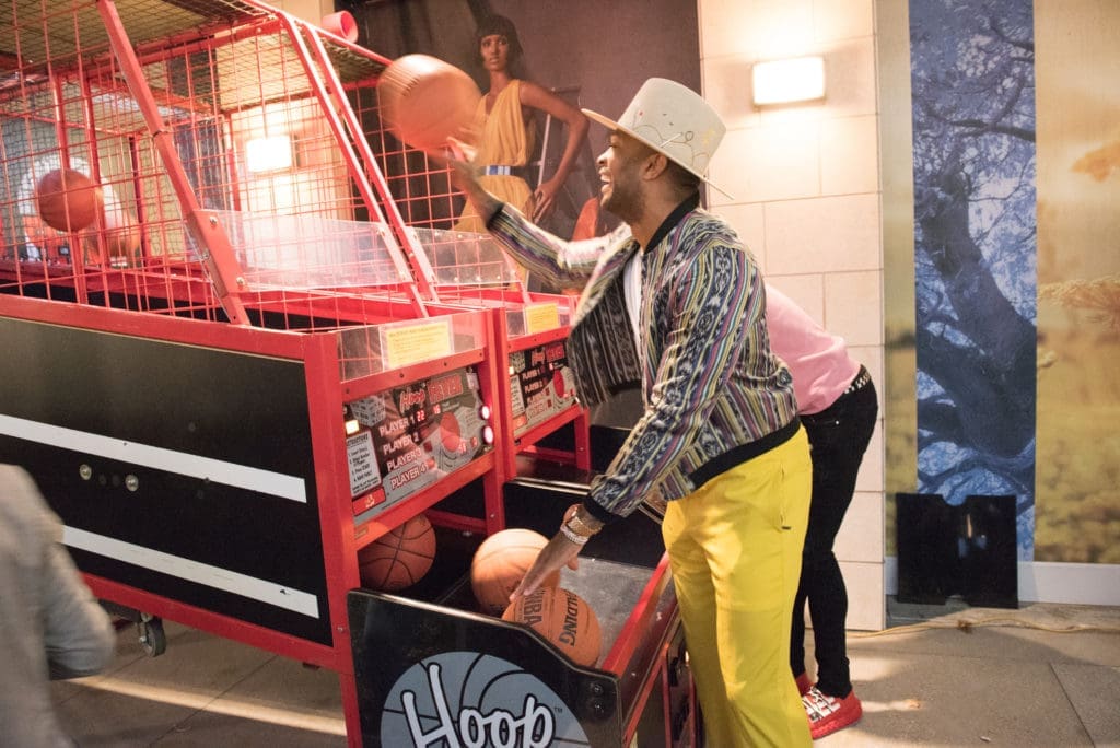 Rockets forward P.J. Tucker playing the hoops game.