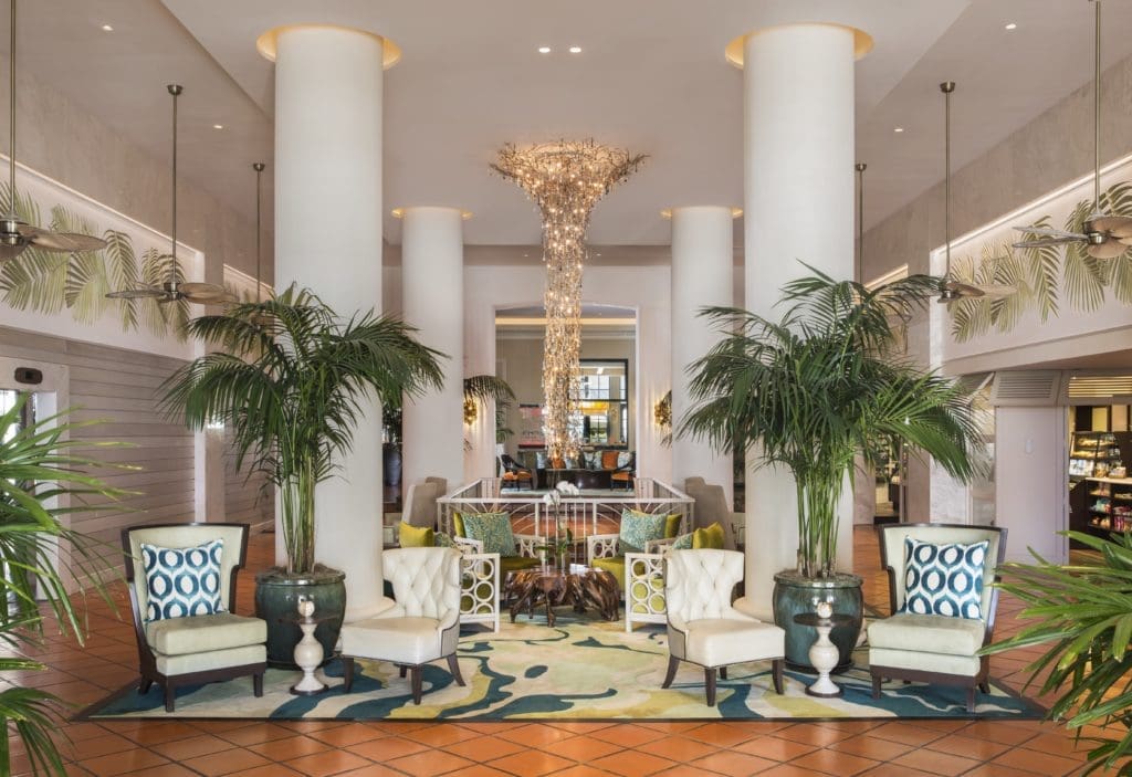 The Palms Hotel brings quite a lobby scene.