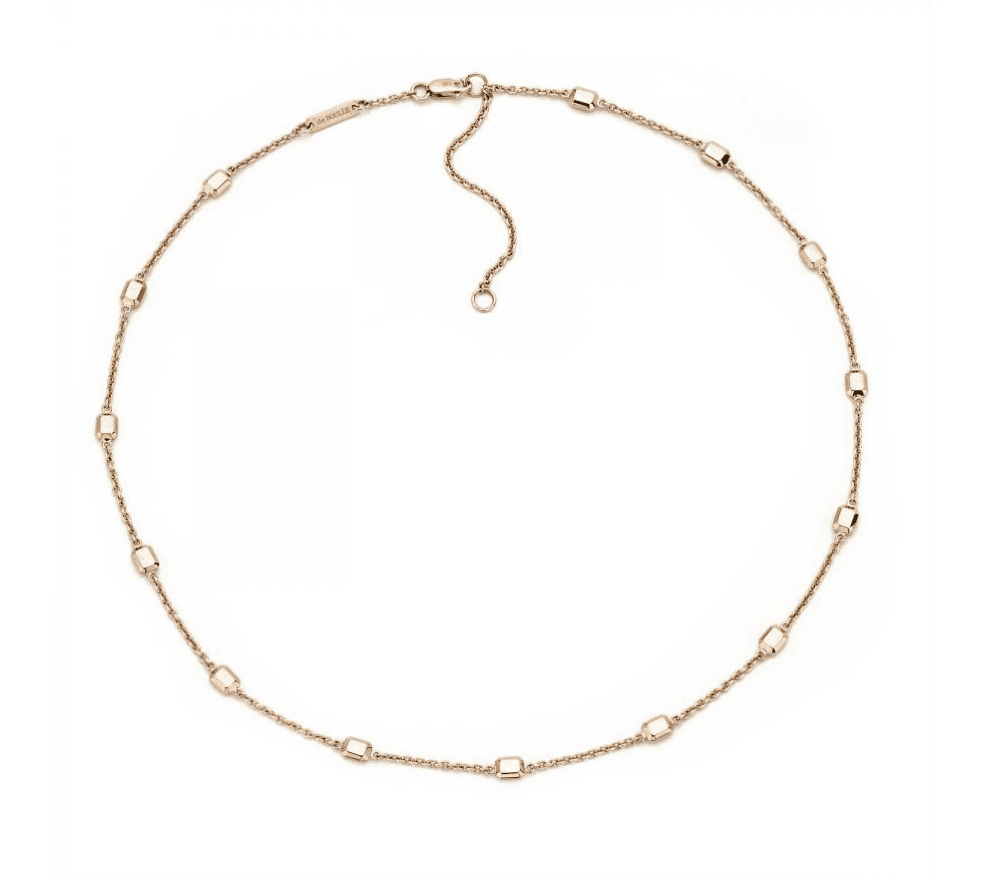 Signataire Necklace available in rose, white and yellow gold, to be worn alone or stacked, $3,600. 