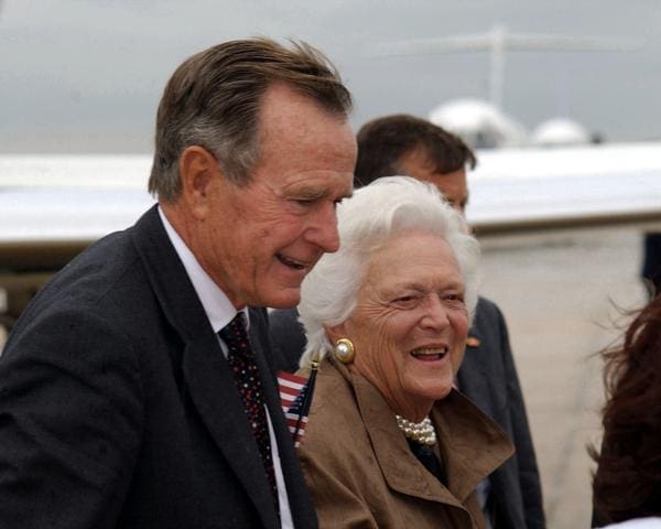 President Bush will be reunited with his wife Barbara and his daughter Robin on Friday evening. (Photo by Joe Smith.)