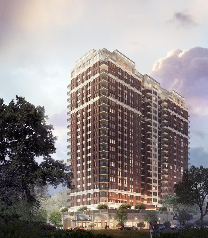 The McKenzie rises 22 stories tall on the edge of Highland Park.