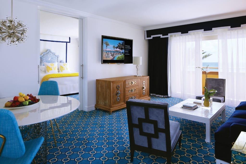 The guest suite is a stylish oasis.