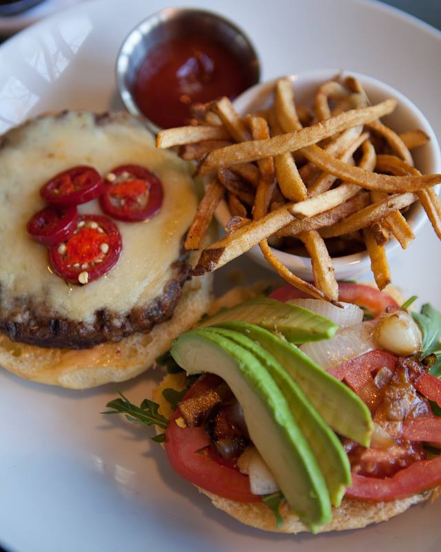 Backstreet Cafe's Hugo's Burger is every bit as impressive as its namesake. 