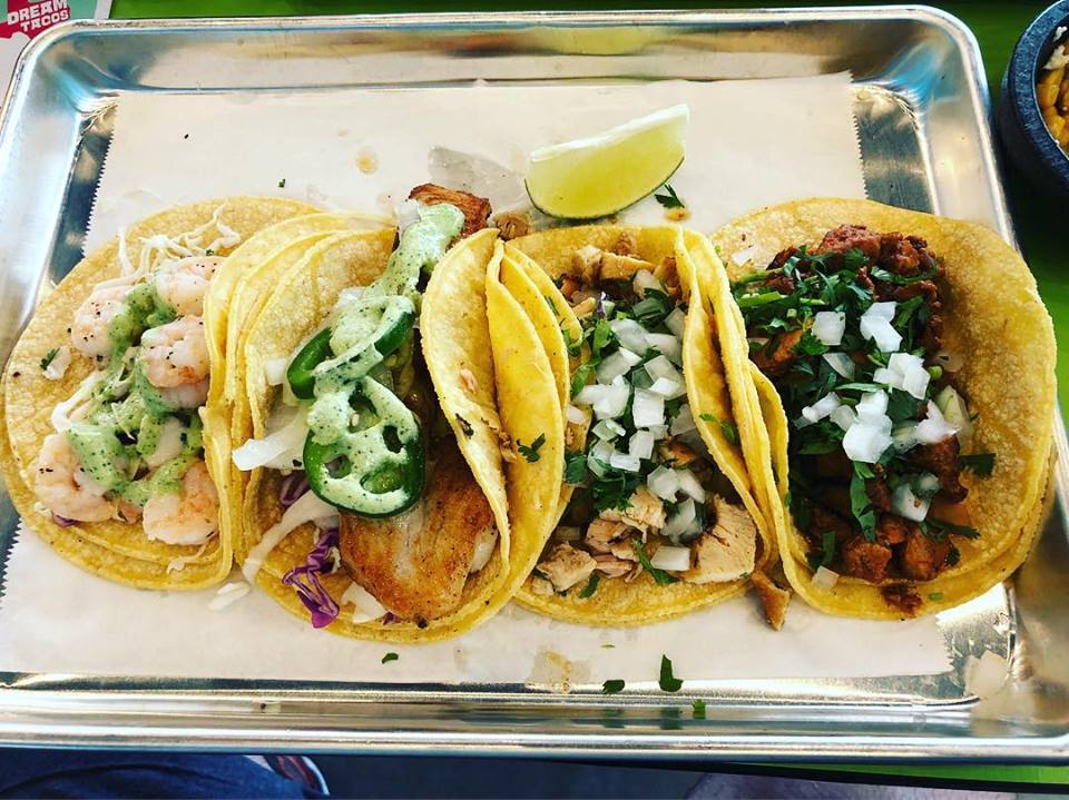 The eclectic taco shop offered tons of meaty tacos, along with veggie and vegan options. 