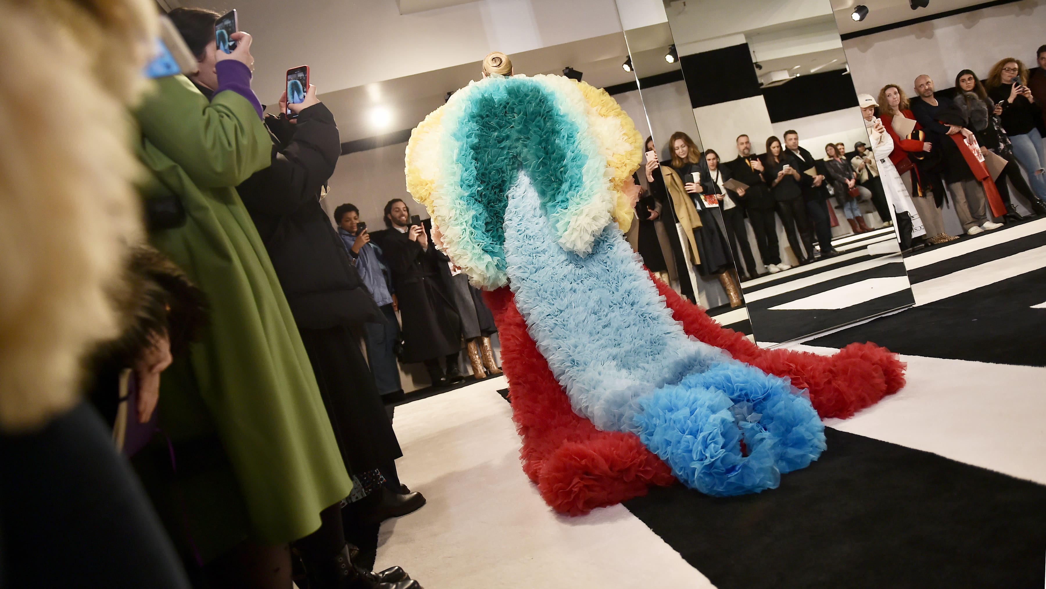 NEW YORK, NY - FEBRUARY 08:  Gwendoline Christie walks the runway for the Tomo Koizumi fashion show during New York Fashion Week at Marc Jacobs Madison on February 8, 2019 in New York City.  (Photo by Steven Ferdman/Getty Images) (Photo by Steven Ferdman/Getty Images)