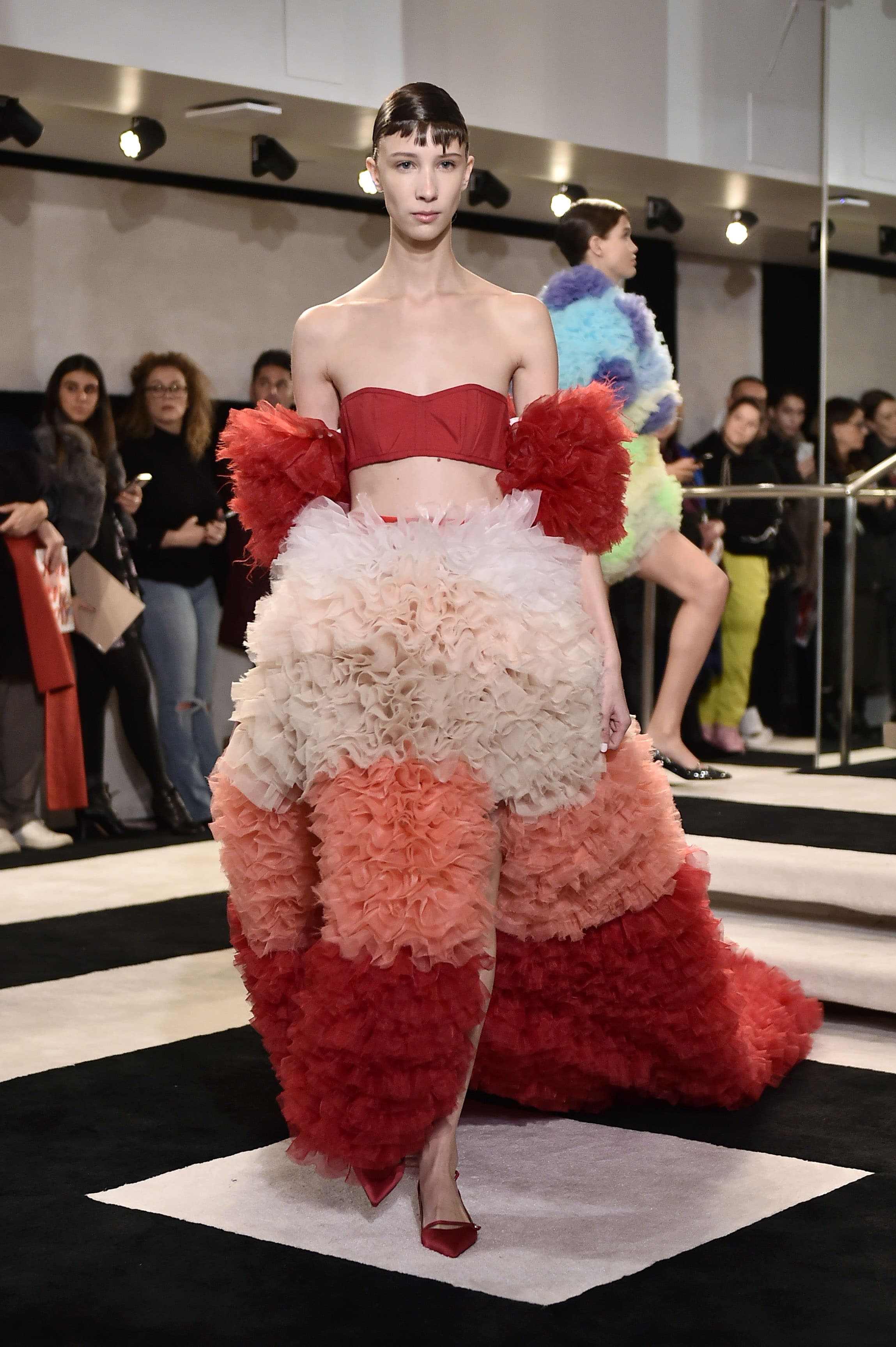 NEW YORK, NY - FEBRUARY 08:  A model walks the runway for the Tomo Koizumi fashion show during New York Fashion Week at Marc Jacobs Madison on February 8, 2019 in New York City.  (Photo by Steven Ferdman/Getty Images) (Photo by Steven Ferdman/Getty Images)