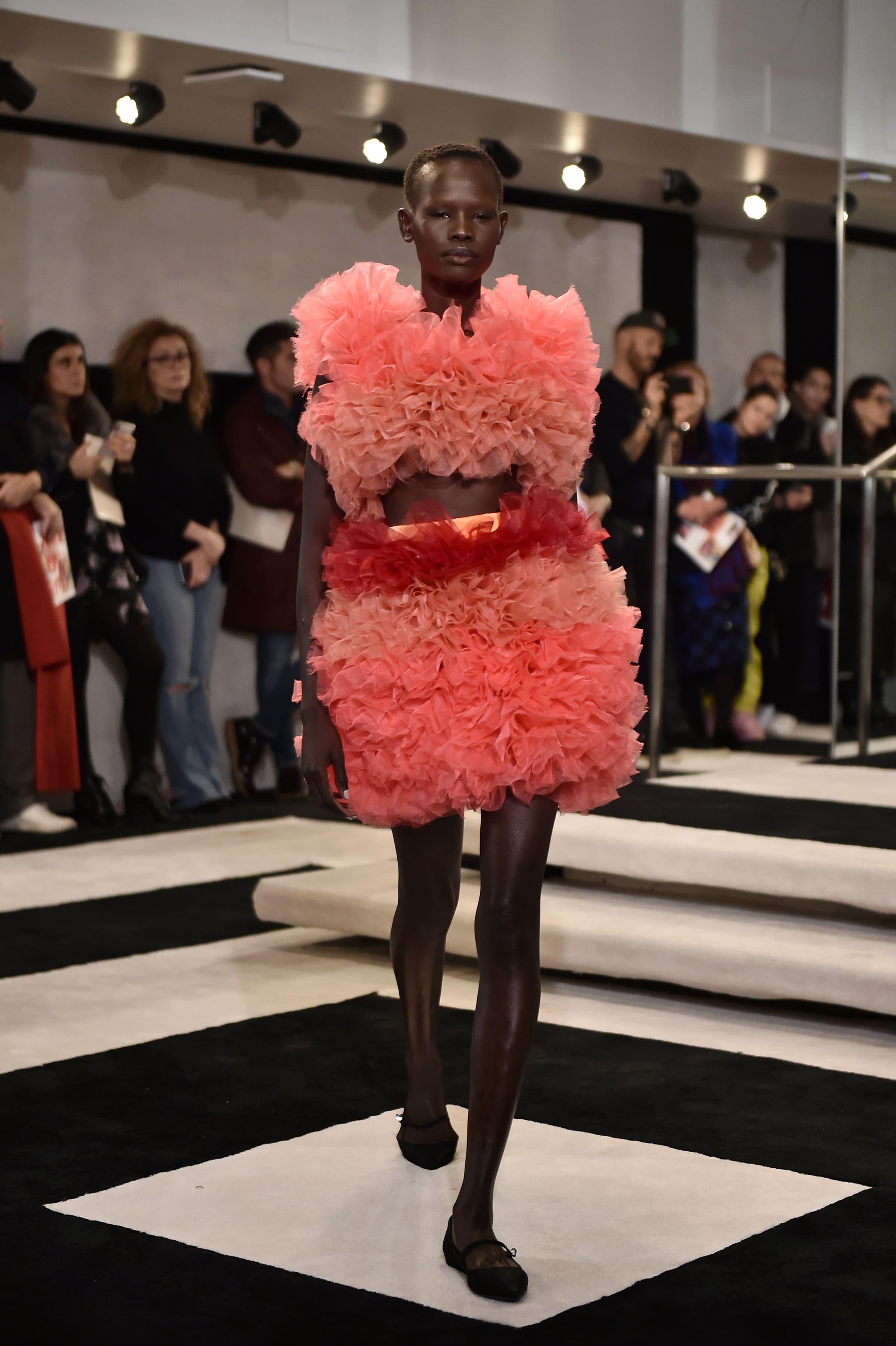 NEW YORK, NY - FEBRUARY 08:  A model walks the runway for the Tomo Koizumi fashion show during New York Fashion Week at Marc Jacobs Madison on February 8, 2019 in New York City.  (Photo by Steven Ferdman/Getty Images) (Photo by Steven Ferdman/Getty Images) (Photo by Steven Ferdman/Getty Images)